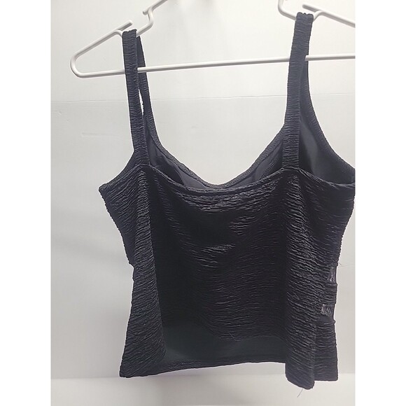 Mainstream Womens Bathing Suit 16 Black Tank Top Solid Nylon Spandex - Picture 5 of 11